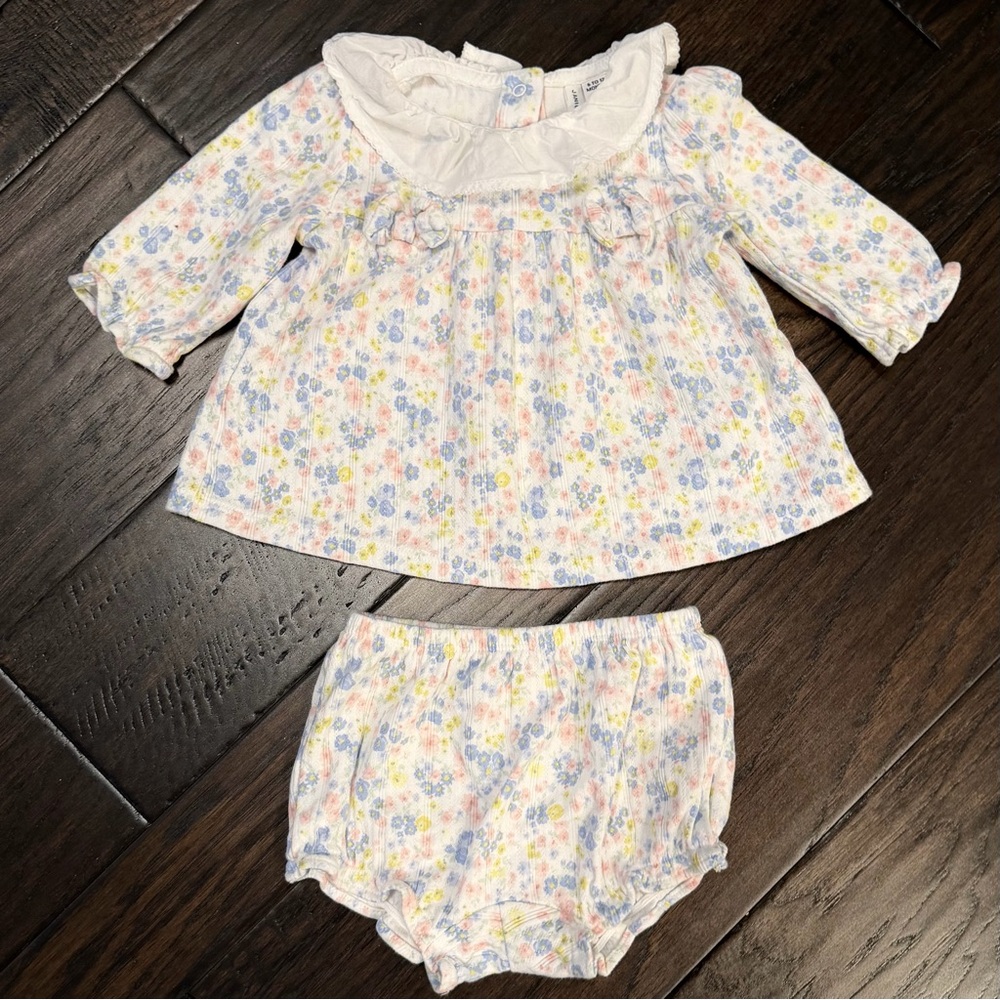 Janie and Jack Floral Baby Dress and Bloomers Set